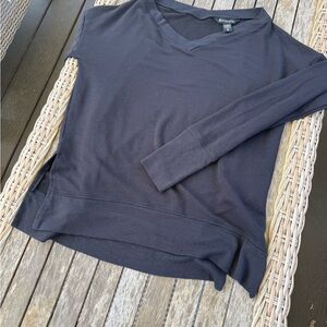 Athleta Black V-Neck Coastal Luxe Sweatshirt